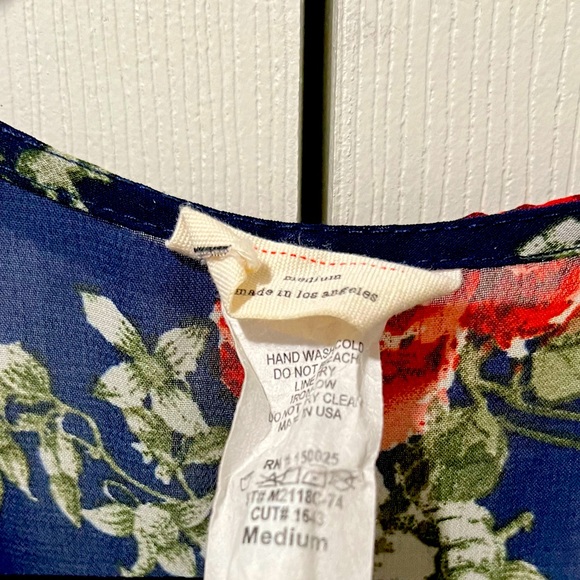 Fashion Nova Navy Floral Print Chiffon Kimono - Picture 6 of 7